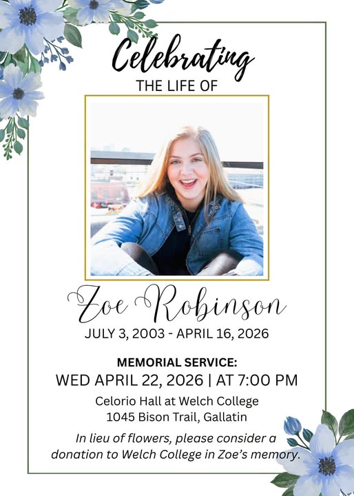Zoe Robinson, Suicide, Mt. Juliet TN, Obituary, Death: Welch College Beloved Student Died Of Suicide